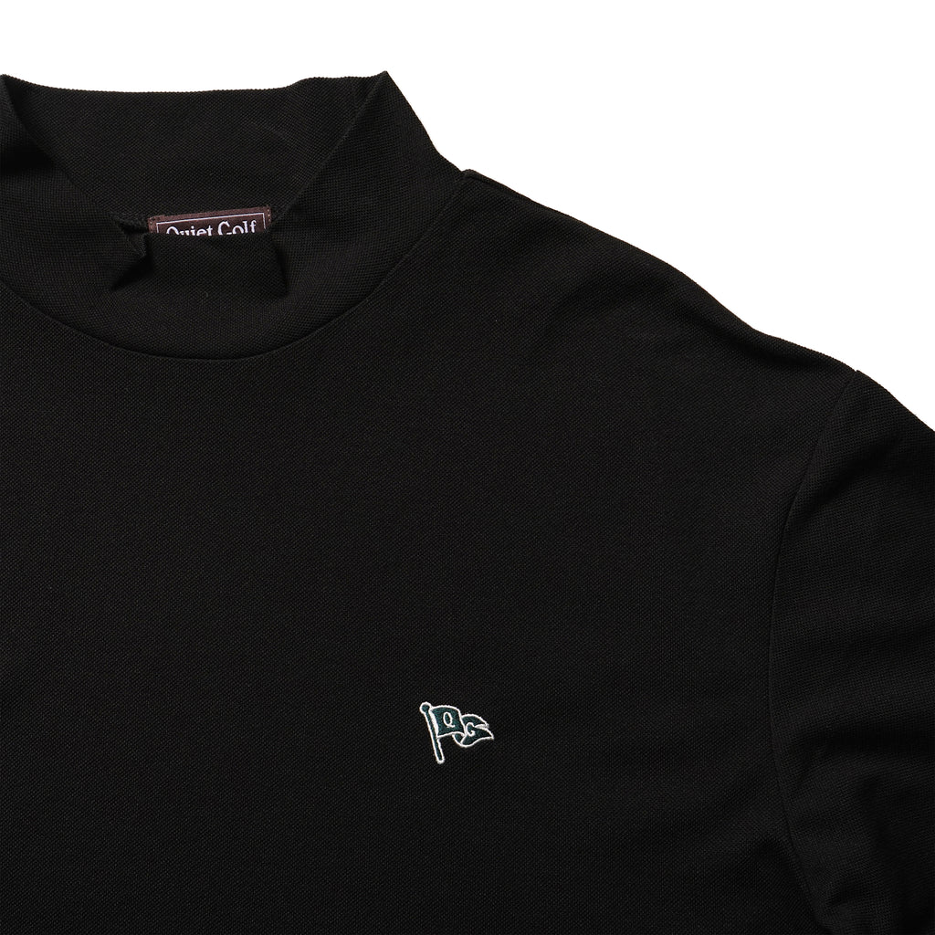 QG Flag Mock Neck T Black