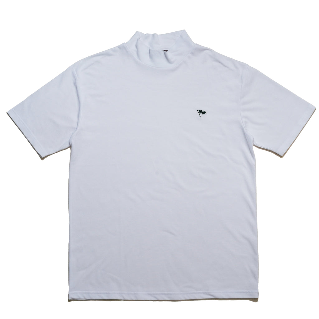 QG Flag Mock Neck T White