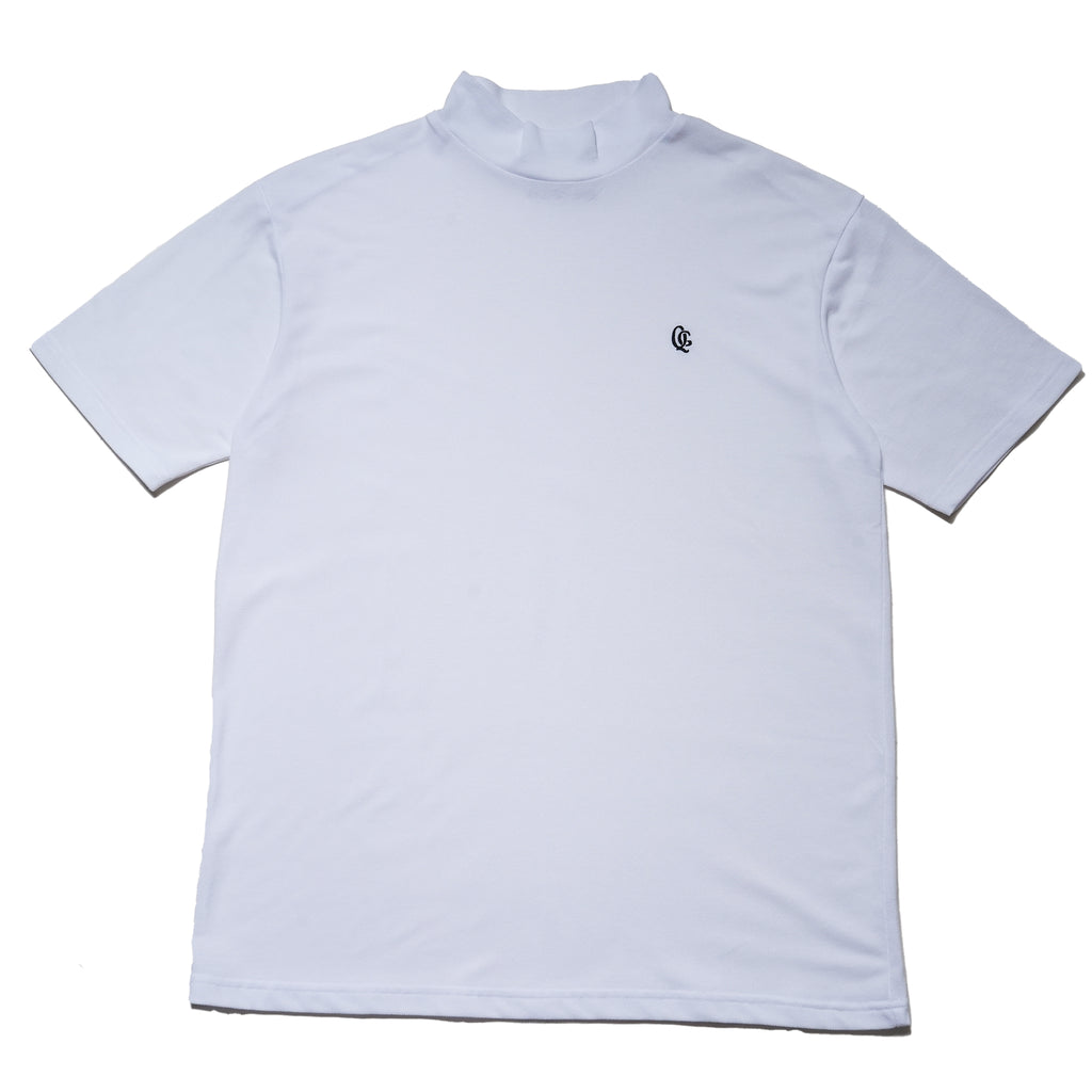 QG Logo Mock Neck T White