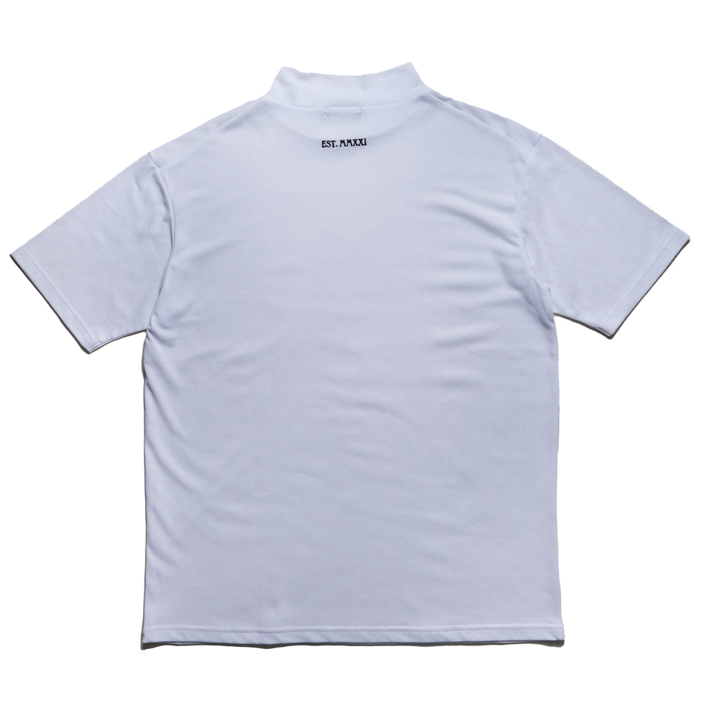 QG Logo Mock Neck T White