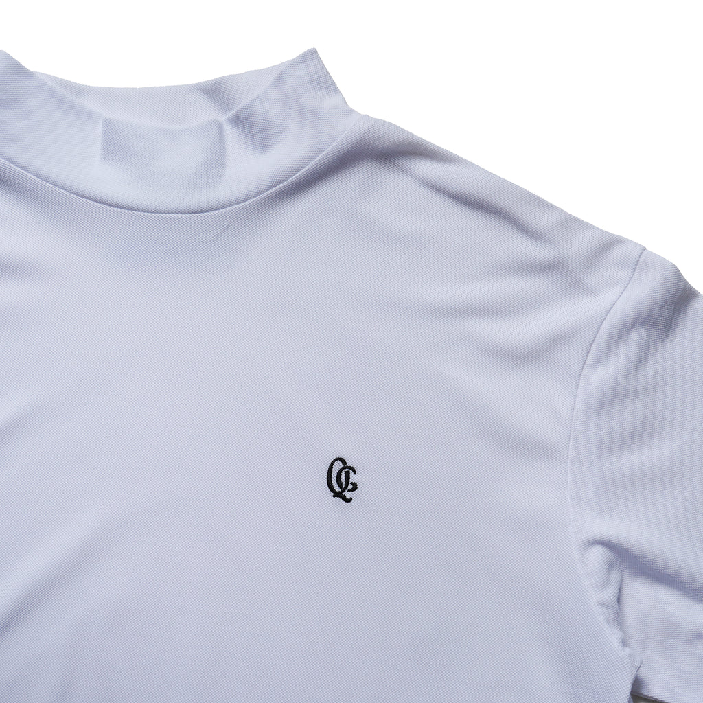 QG Logo Mock Neck T White