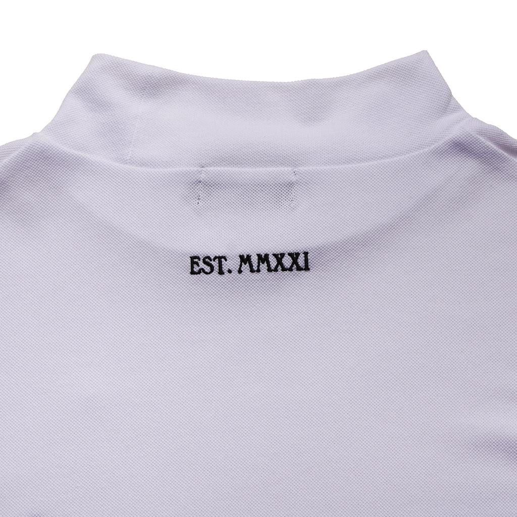 QG Logo Mock Neck T White