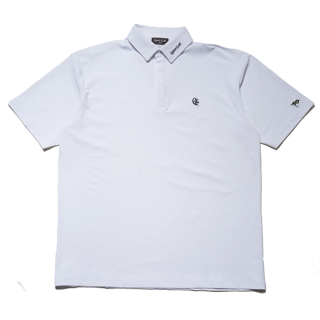 QG Logo Tech Golf Shirts White