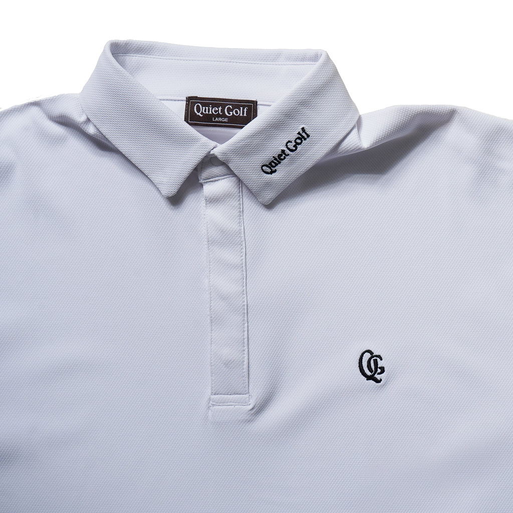 QG Logo Tech Golf Shirts White