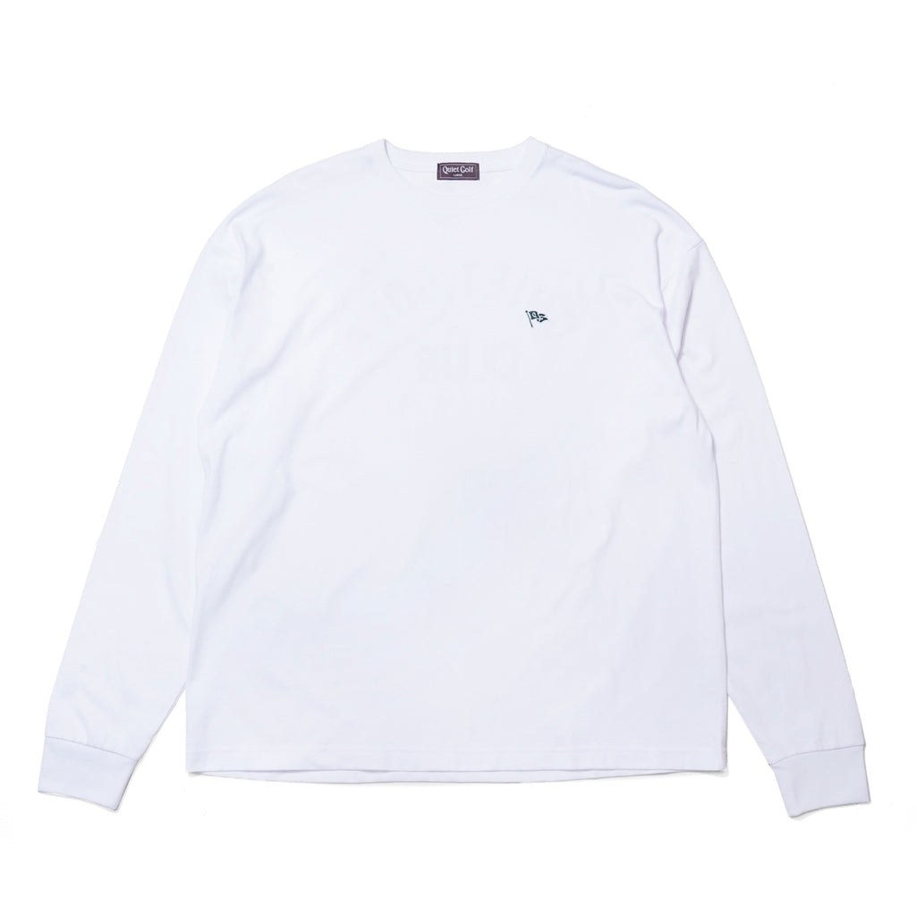 QG Long Sleeve Print T White